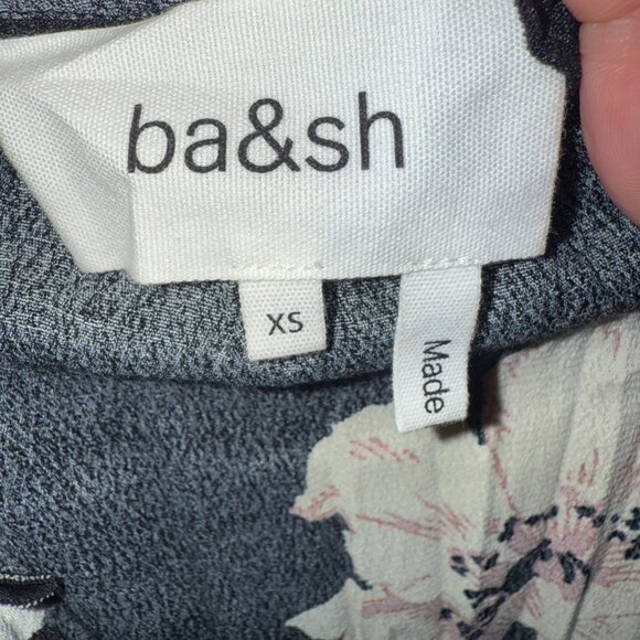 Ba&Sh XS Black Floral Midi Dress - Picture 6 of 7